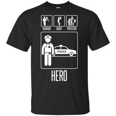 Husband Daddy Protector Police Hero Dad Funny T-Shirt Cop Tee Gift Idea