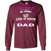 BigProStore A Big Piece Of My Heart Is My Dad Lives In Heaven Remembering T-Shirt G240 Gildan LS Ultra Cotton T-Shirt / Maroon / S T-shirt