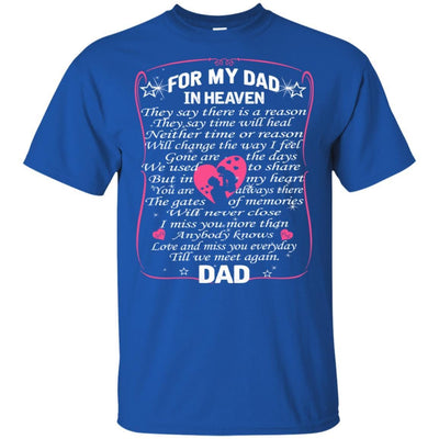 BigProStore For My Dad In Heaven I Love You Daddy T-Shirt Father's Day Gift Idea G200 Gildan Ultra Cotton T-Shirt / Royal / S T-shirt