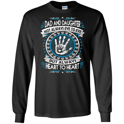 BigProStore Dad And Daughter Heart To Heart Forever T-Shirt Death Anniversary Gift G240 Gildan LS Ultra Cotton T-Shirt / Black / S T-shirt