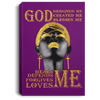 BigProStore African American Canvas Painting Black Woman God Designed Created Blessed Heals Defends Forgives Loves Me Black History Canvas Art Living Room Decor CANPO75 Portrait Canvas .75in Frame / Purple / 8" x 12" Apparel