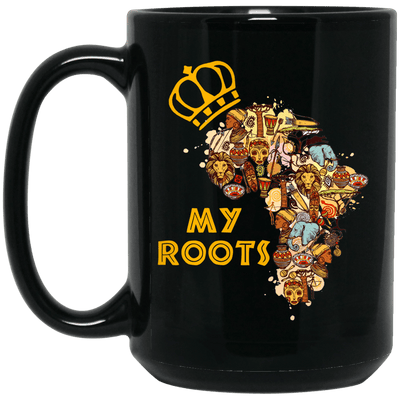 BigProStore My Roots Coffee Mug African American Cup Pro Black Afro Girls Design BM15OZ 15 oz. Black Mug / Black / One Size Coffee Mug