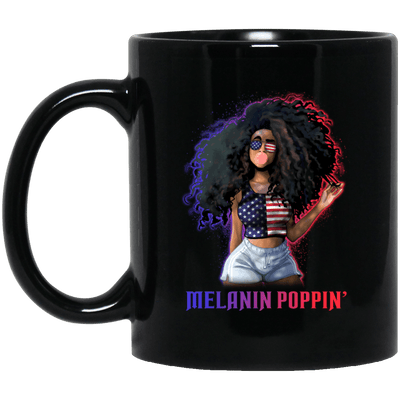 BigProStore Melanin Popping Mug African American Coffee Cup Pro Black Afro Girl BM11OZ 11 oz. Black Mug / Black / One Size Coffee Mug