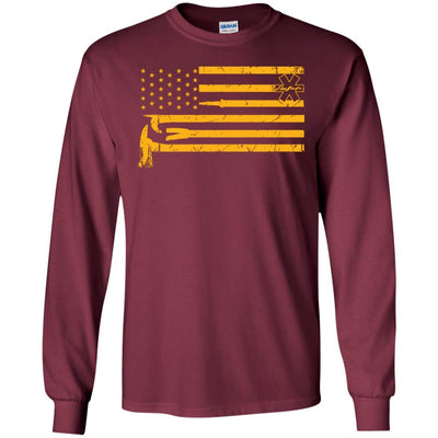 Firefighter T-shirt  America Flag Firemen Tools Shirts