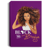 BigProStore African American Framed Wall Art Black And Boujee Beautiful Afro Lady Canvas Black Art Living Room Decor CANPO75 Portrait Canvas .75in Frame / Purple / 8" x 12" Apparel