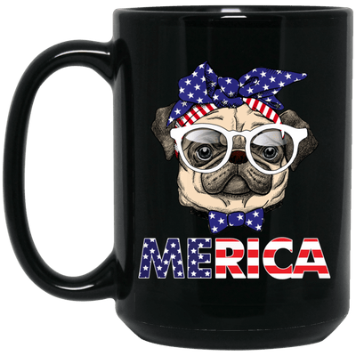 BigProStore Merica Pug Mug Special 4th July Pug Gifts For Puggy Puppies Lover BM15OZ 15 oz. Black Mug / Black / One Size Coffee Mug