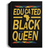 BigProStore African American Canvas Art Educated Black Queen Afro Woman Canvas Black Art Living Room Decor CANPO15 Deluxe Portrait Canvas 1.5in Frame / Black / 8" x 12" Apparel