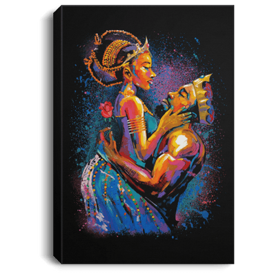 BigProStore African American Framed Wall Art African American King and Queen Black History Canvas Art Living Room Decor CANPO75 Portrait Canvas .75in Frame / Black / 8" x 12" Apparel