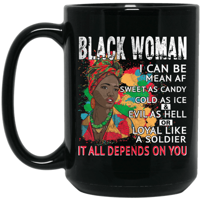 BigProStore It All Depends On You Pro Black Women Coffee Mug African American Girl BM15OZ 15 oz. Black Mug / Black / One Size Coffee Mug