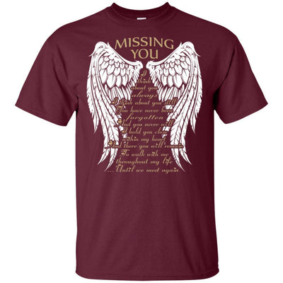 BigProStore Forever Missing You I Love My Daddy T-Shirt Cool Fathers Day Gift Idea G200 Gildan Ultra Cotton T-Shirt / Maroon / S T-shirt