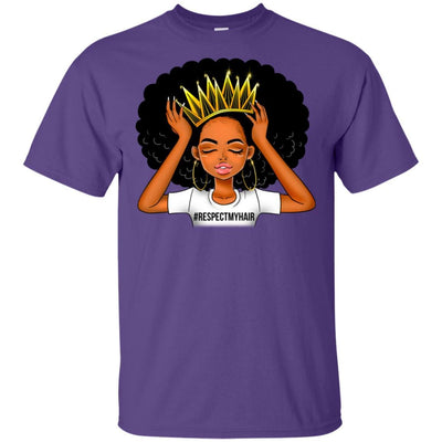 BigProStore #Respectmyhair Respect My Hair Pretty Black Girl Melanin Women T-Shirt G200 Gildan Ultra Cotton T-Shirt / Purple / S T-shirt
