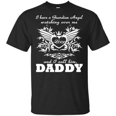 BigProStore I Have A Guardian Angel Watching Over Me I Call Him Daddy Rip T-Shirt G200 Gildan Ultra Cotton T-Shirt / Black / S T-shirt