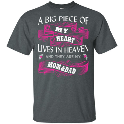 BigProStore A Big Piece Of My Heart Lives In Heaven Is My Angel Dad Mom T-Shirt G200 Gildan Ultra Cotton T-Shirt / Dark Heather / S T-shirt