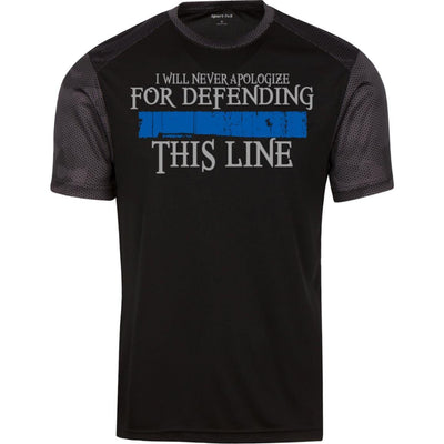 I Will Never Apologize For Defending This Thin Blue Line Cop Tee Shirt