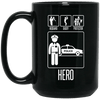 BigProStore Police Mug Husband Daddy Protector Police Hero Law Enforcement Gifts BM15OZ 15 oz. Black Mug / Black / One Size Coffee Mug