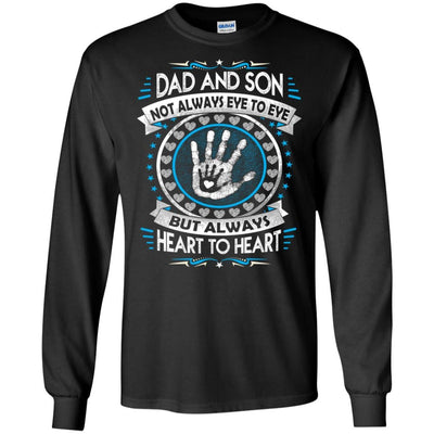 BigProStore Dad And Son Heart To Heart Forever T-Shirt Cool Father's Day Gift Idea G240 Gildan LS Ultra Cotton T-Shirt / Black / S T-shirt