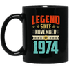 Legend Born November 1974 Coffee Mug 45th Birthday Gifts