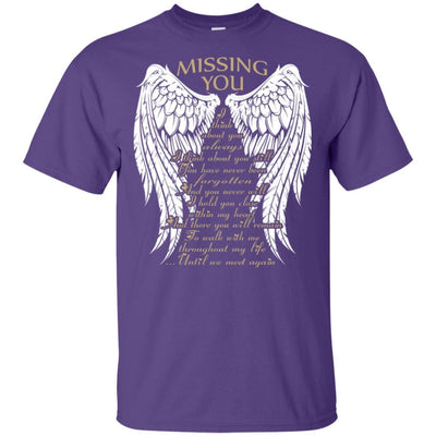BigProStore Forever Missing You I Love My Daddy T-Shirt Cool Fathers Day Gift Idea G200 Gildan Ultra Cotton T-Shirt / Purple / S T-shirt
