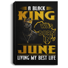BigProStore African American Canvas Painting A Black King Was Born In June Birthday Afrocentric Living Room Decor CANPO75 Portrait Canvas .75in Frame / Black / 8" x 12" Apparel