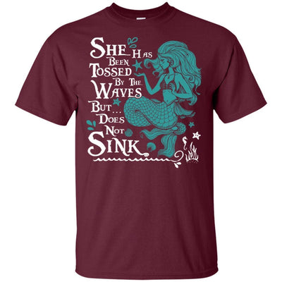 BigProStore Mermaid T-Shirt She Has Been Tossed By The Waves G200 Gildan Ultra Cotton T-Shirt / Maroon / S T-shirt