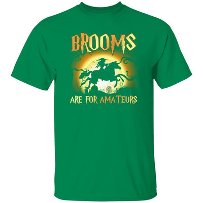 BigProStore Horse Lover Shirt Halloween Gift Brooms Are For Amateurs Funny T-Shirt Turf Green / S T-Shirts