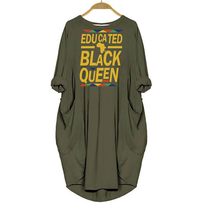 Educated Black Queen Shirt Afro Women Summer Dress