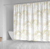 BigProStore Hawaii Shower Curtain Decor Elegant Tropical Leaves Golden Strokes Design Shower Curtain Bathroom Wall Decor Ideas Hawaii Shower Curtain
