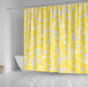 BigProStore Bathroom Curtain Elegant Yellow And Gray Scroll Pattern Shower Curt Small Bathroom Decor Ideas Lemon Shower Curtain