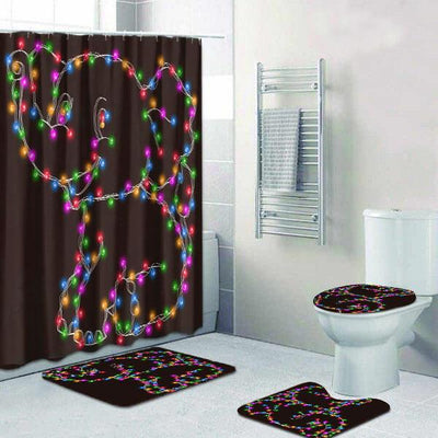 BigProStore Elephant Shower Curtain Colorful Light Elephant Bathroom Set 4pcs Wildlife Bathroom Decor BPS9103 Standard (180x180cm | 72x72in) Bathroom Sets