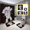 BigProStore Elephant Shower Curtain Dabbing Elephant Bathroom Set 4pcs Wildlife Bathroom Decor BPS8107 Standard (180x180cm | 72x72in) Bathroom Sets