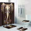 BigProStore Elephant Shower Curtain Elephant Wearing Headphone Bathroom Set 4pcs Wildlife Bathroom Decor BPS5479 Standard (180x180cm | 72x72in) Bathroom Sets
