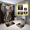 BigProStore Elephant Shower Curtain Elephant Wearing Sunglass US Flag Design Bathroom Set 4pcs Wildlife Bathroom Decor BPS9489 Standard (180x180cm | 72x72in) Bathroom Sets