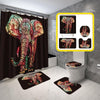 BigProStore Elephant Shower Curtains African Style Elephant Bathroom Sets Afrocentric Themed Decor BPS3291 Standard (180x180cm | 72x72in) Bathroom Sets