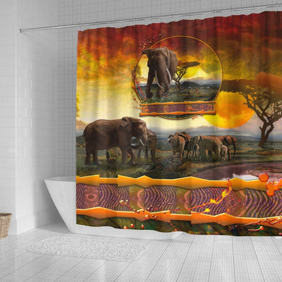 BigProStore Elephant Art Shower Curtain Elephant Guardian The Bonds That Tie Bathroom Wall Decor Ideas Shower Curtain
