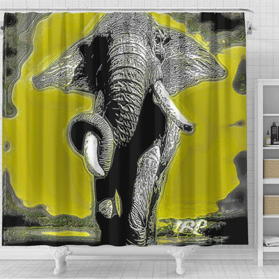 BigProStore Elephant Shower Curtain Elephant Models Boss African Elephant 0102 Fantasy Fabric Bath Bathroom Sets Shower Curtain / Small (165x180cm | 65x72in) Shower Curtain