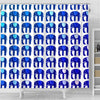 BigProStore Elephant Bathroom Decor Elephant Pattern Blue Bathroom Decor Shower Curtain / Small (165x180cm | 65x72in) Shower Curtain