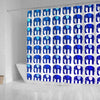BigProStore Elephant Bathroom Decor Elephant Pattern Blue Bathroom Decor Shower Curtain
