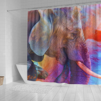 BigProStore Elephant Print Shower Curtains Elephant Remembering African Waters Bathroom Sets Shower Curtain
