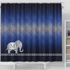 BigProStore Elephant Themed Shower Curtains Elephant Walk Monogram Silverblue Id390 Home Bath Decor Shower Curtain / Small (165x180cm | 65x72in) Shower Curtain