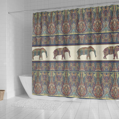 BigProStore Elephant Shower Curtains Elephants Kashmir Pattern Tribal Boho Bohemian Home Bath Decor Shower Curtain