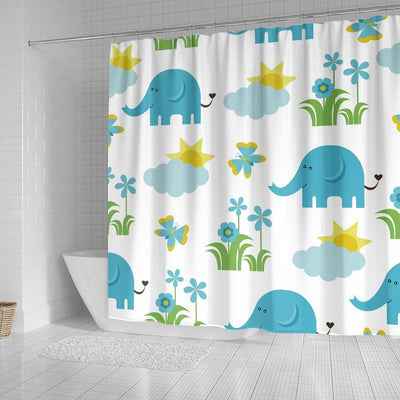 BigProStore Shower Curtains Elephant Elephants Pattern Bathroom Wall Decor Ideas Shower Curtain