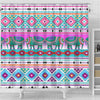 BigProStore Elephant Print Shower Curtains Elephants With Aztec Pattern Fantasy Fabric Bath Bathroom Sets Shower Curtain / Small (165x180cm | 65x72in) Shower Curtain