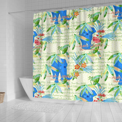 BigProStore Elephant Shower Curtain Sets Endangered Species Asian Elephant Bathroom Accessories Set Shower Curtain