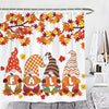 BigProStore Gnome Christmas Shower Curtain Fall Gnomes Polyester Waterproof Bathroom Curtain 3 Sizes Gnome Shower Curtain / Small (165x180cm | 65x72in) Gnome Shower Curtain