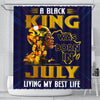 BigProStore Fancy A Black King Was Born In July African American Inspired Shower Curtains Afro Bathroom Accessories BPS210 Small (165x180cm | 65x72in) Shower Curtain