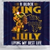 BigProStore Fancy A Black King Was Born In July African American Inspired Shower Curtains Afro Bathroom Accessories BPS210 Shower Curtain