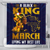 BigProStore Fancy A Black King Was Born In March African American Print Shower Curtains Afro Bathroom Accessories BPS214 Small (165x180cm | 65x72in) Shower Curtain