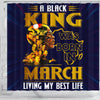 BigProStore Fancy A Black King Was Born In March African American Print Shower Curtains Afro Bathroom Accessories BPS214 Shower Curtain