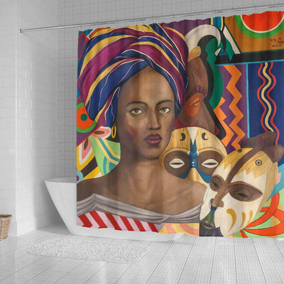 BigProStore Fancy African Inspired Shower Curtains African Lady Bathroom Decor Idea BPS0102 Shower Curtain