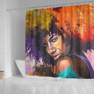 BigProStore Fancy African Inspired Shower Curtains Melanin Afro Girl Bathroom Decor BPS0153 Shower Curtain